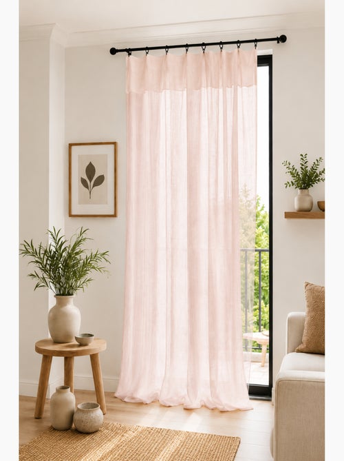Rideau ajustable double gaze de coton avec 8 anneaux pince gaïa – hauteur modulable - Kiabi Rideau ajustable double gaze de coton avec 8 anneaux pince gaïa – hauteur modulable - Kiabi