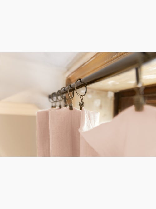 Rideau ajustable double gaze de coton avec 8 anneaux pince gaïa – hauteur modulable - Kiabi Rideau ajustable double gaze de coton avec 8 anneaux pince gaïa – hauteur modulable - Kiabi