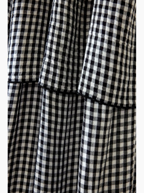 Rideau ajustable double gaze de coton vichie - Kiabi Rideau ajustable double gaze de coton vichie - Kiabi