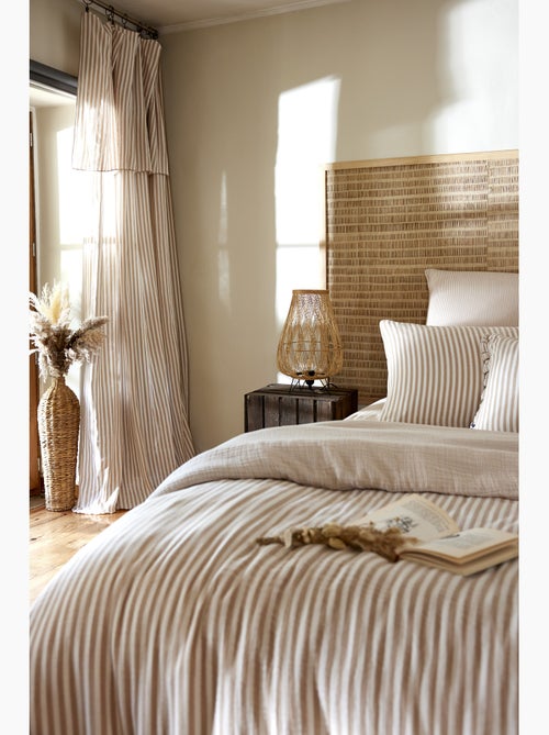Rideau ajustable gaze de coton avec 8 anneaux – livia - Kiabi Rideau ajustable gaze de coton avec 8 anneaux – livia - Kiabi