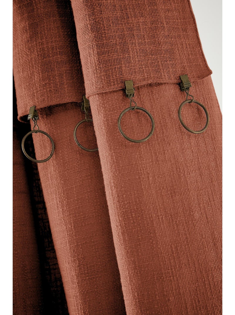Rideau ajustable sixtine – coton flammé- sixtine Terracotta - Kiabi