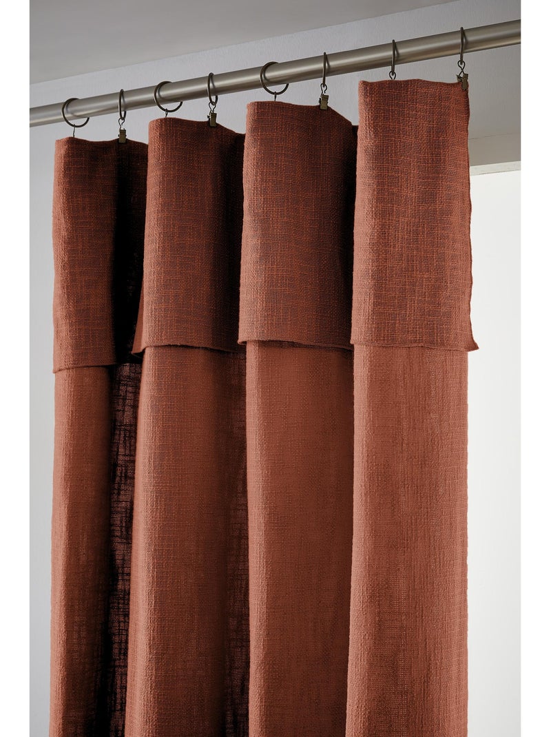 Rideau ajustable sixtine – coton flammé- sixtine Terracotta - Kiabi