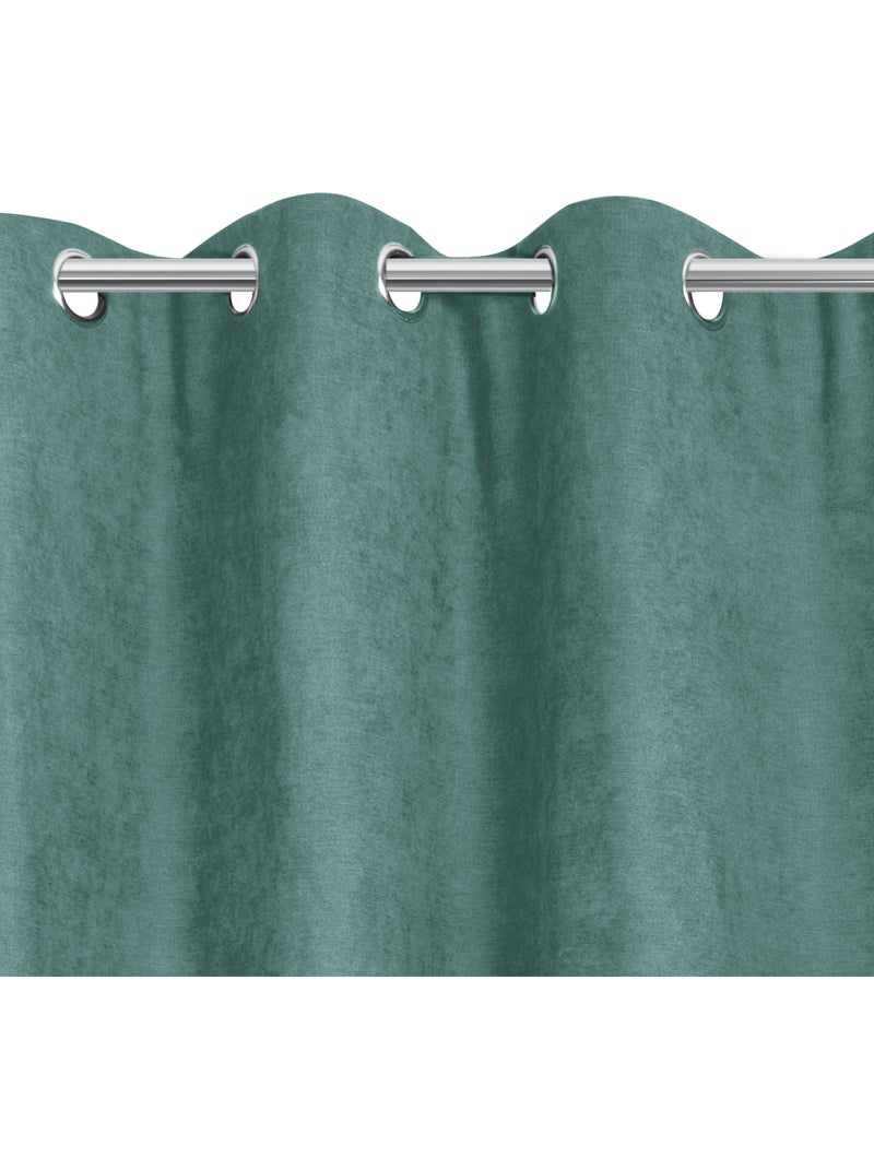 Rideau anti-froid doublé polaire Vert d'eau - Kiabi