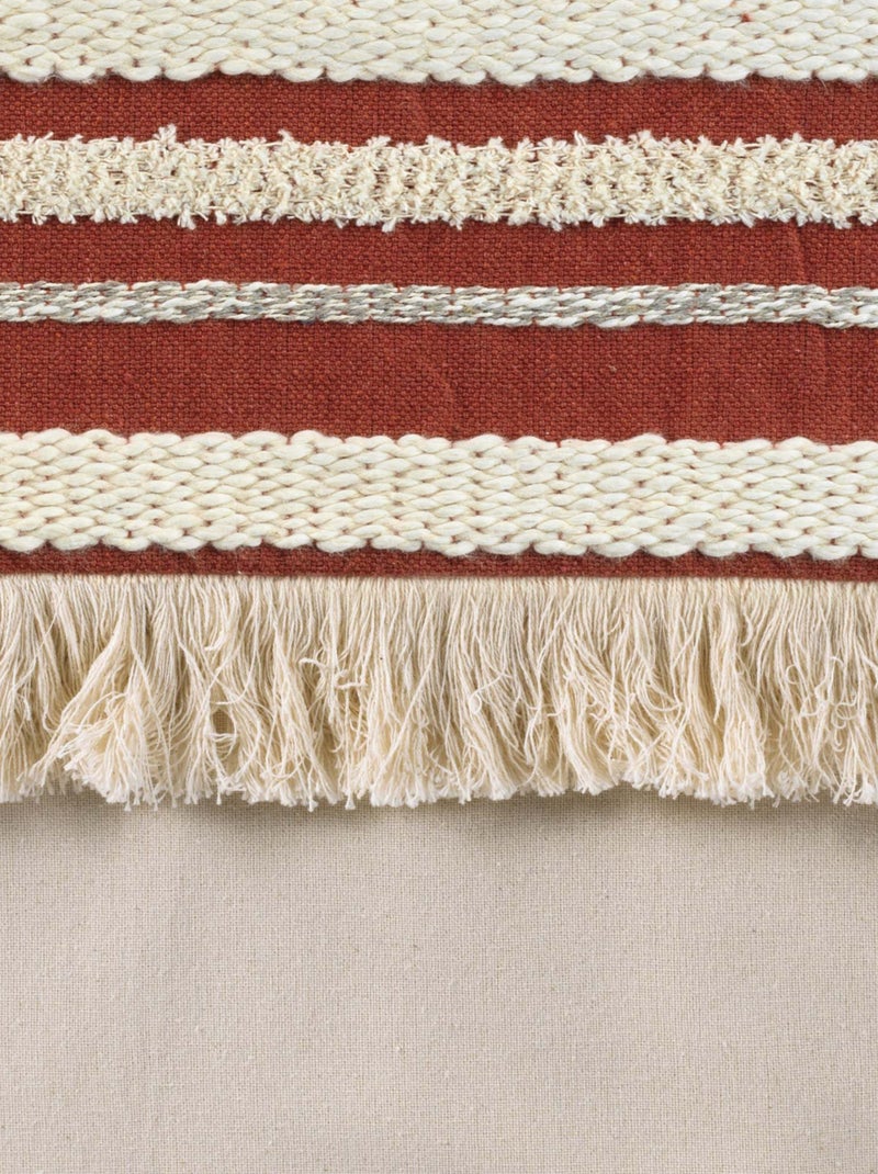 Rideau au top tissé et frangé Terracotta - Kiabi