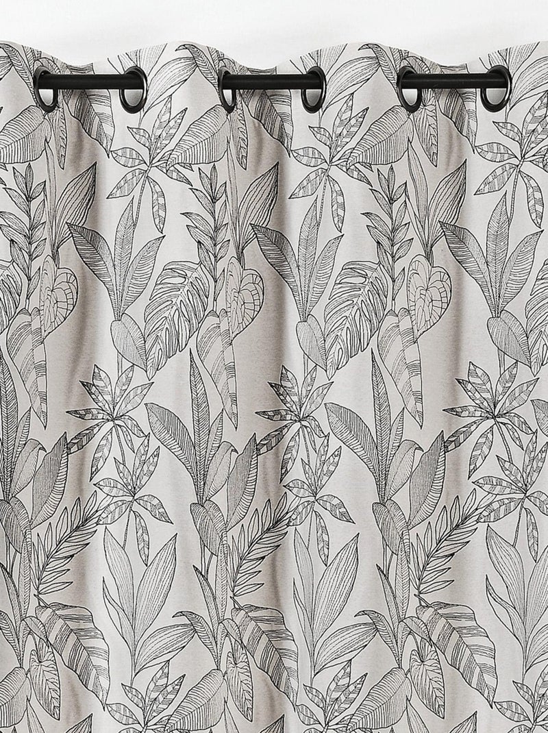 Rideau aux feuilles stylisées Beige - Kiabi