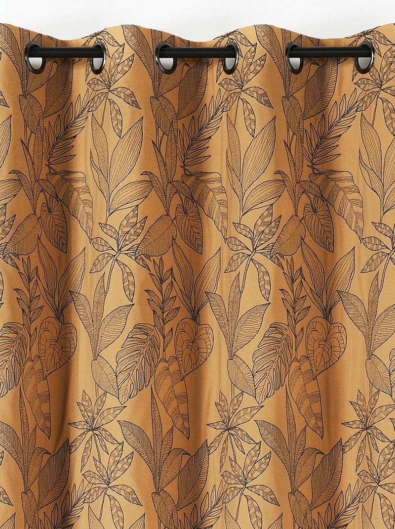 Rideau aux feuilles stylisées Cuivre - Kiabi