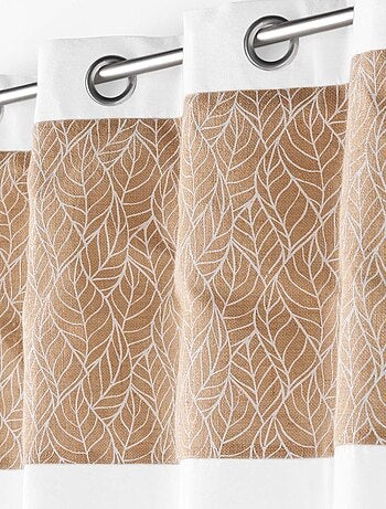 Rideau bi-matière avec toile de jute imprimée