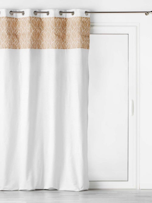 Rideau bi-matière avec toile de jute imprimée - Kiabi