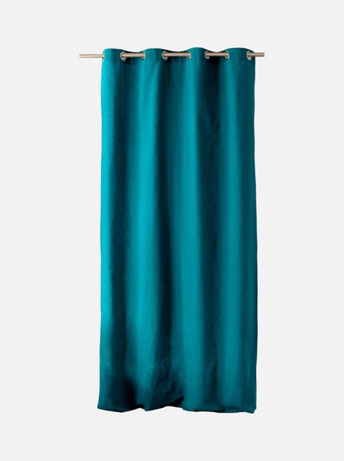 Rideau coloré en pur coton 8 œillets - Kiabi