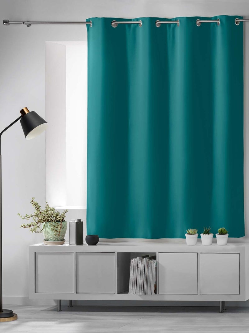 Rideau court obscurcissant 90 % adapté radiateur Bleu canard - Kiabi