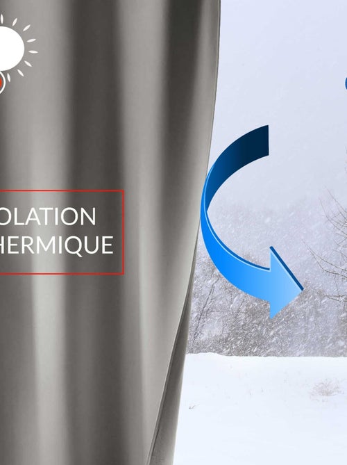Rideau court obscurcissant 90 % adapté radiateur - Kiabi