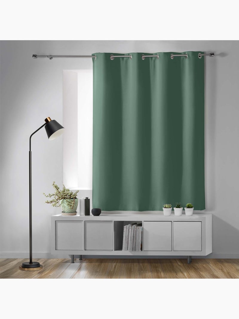 Rideau court obscurcissant 90 % adapté radiateur Vert - Kiabi