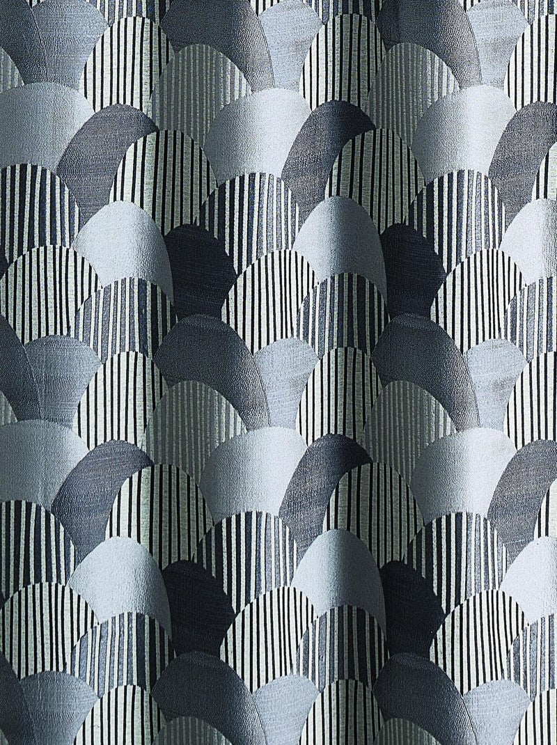 Rideau d'ameublement à jacquard arrondi Gris clair - Kiabi
