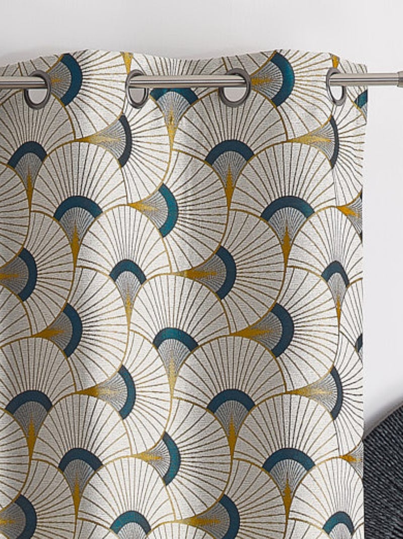 Rideau d'ameublement en jacquard Jaune foncé - Kiabi