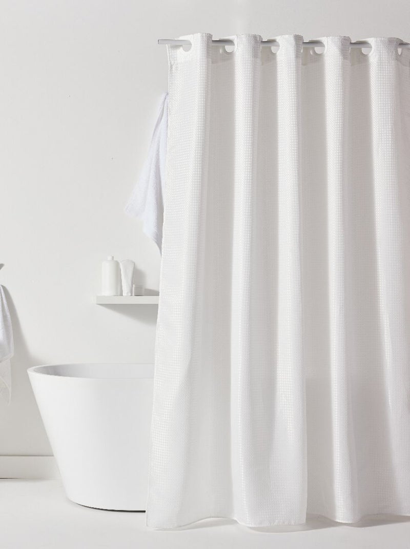 Rideau de douche effet gaufré 180 x 200 cm blanc - Kiabi