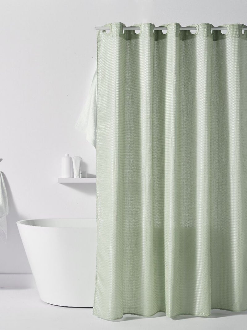 Rideau de douche effet gaufré 180 x 200 cm VERT - Kiabi