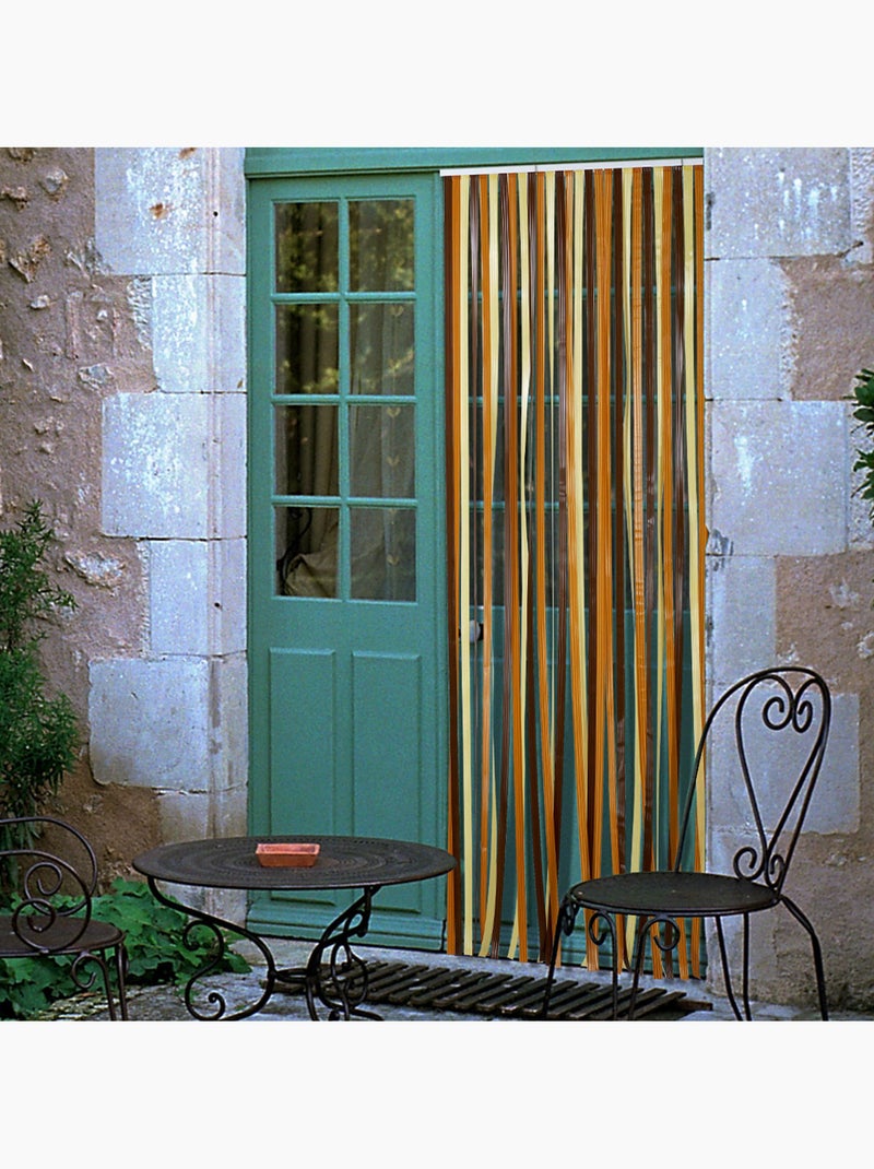 Rideau de porte à lanières colorées Jaune - Kiabi