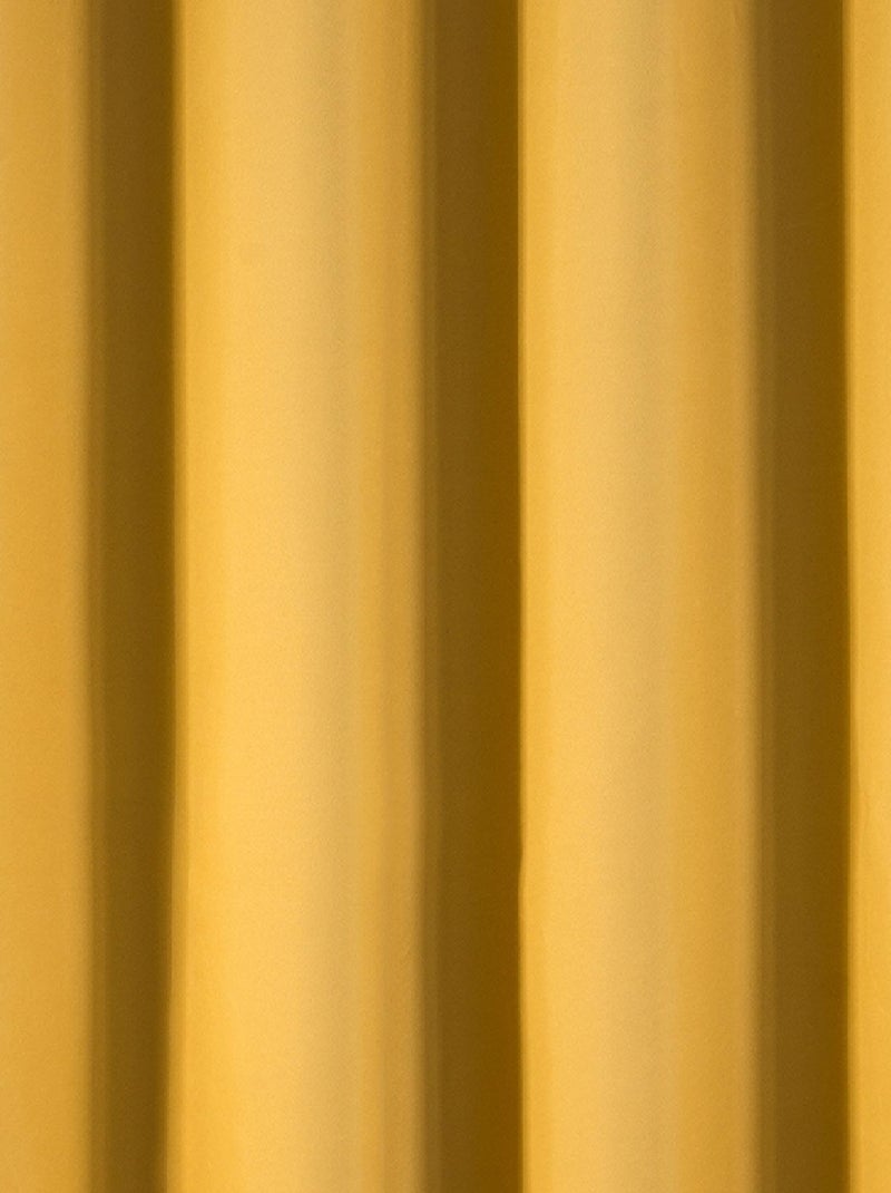 Rideau déco uni occultant et thermique Jaune moutarde - Kiabi