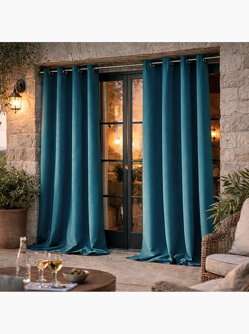 Rideau d'extérieur en tissu déperlant - Kiabi