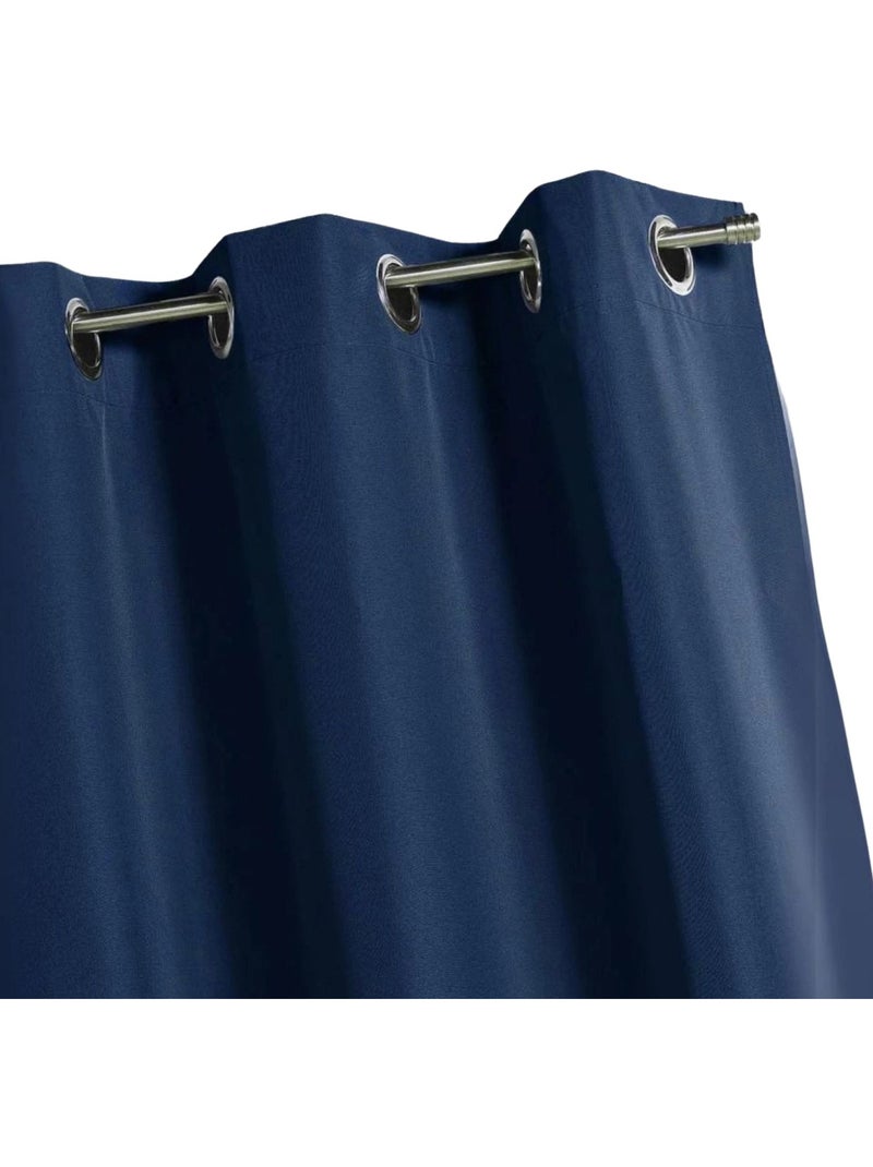 Rideau d'extérieur en tissu déperlant Bleu marine - Kiabi