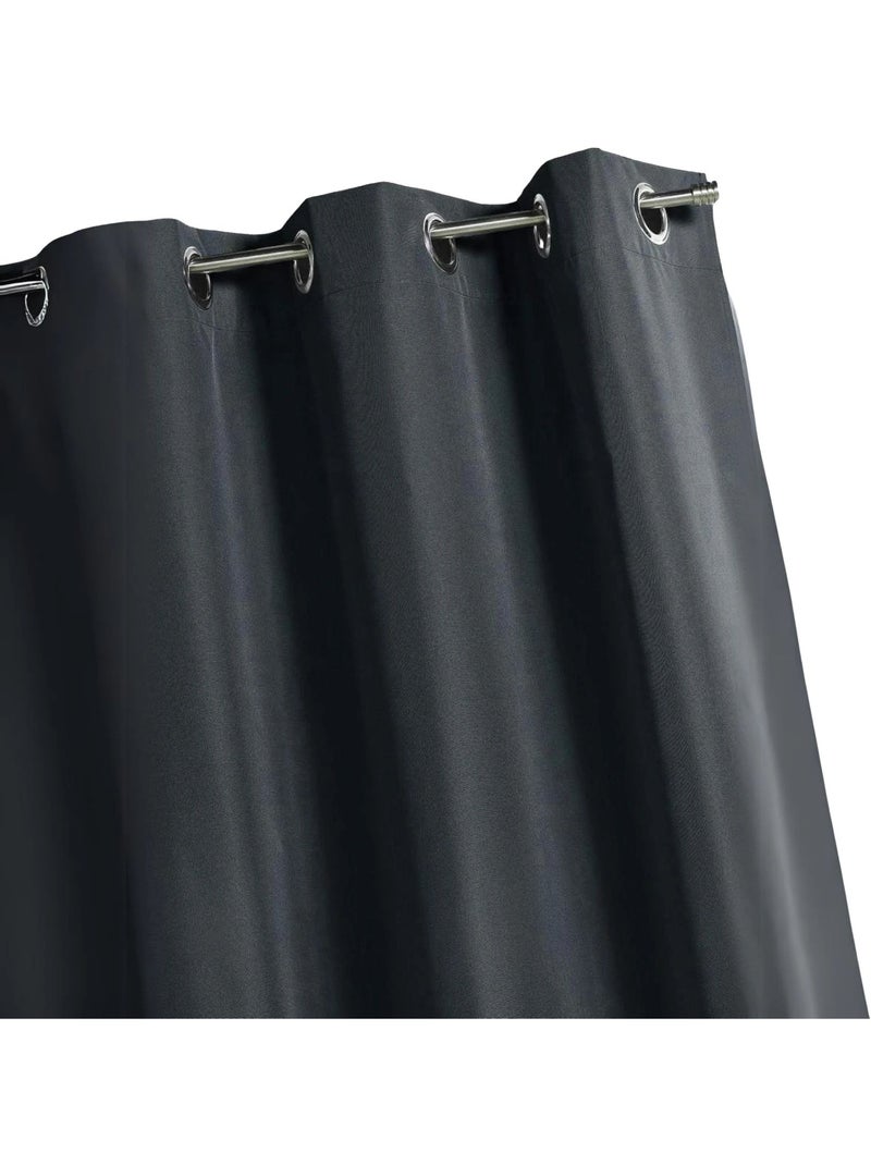Rideau d'extérieur en tissu déperlant gris anthracite - Kiabi