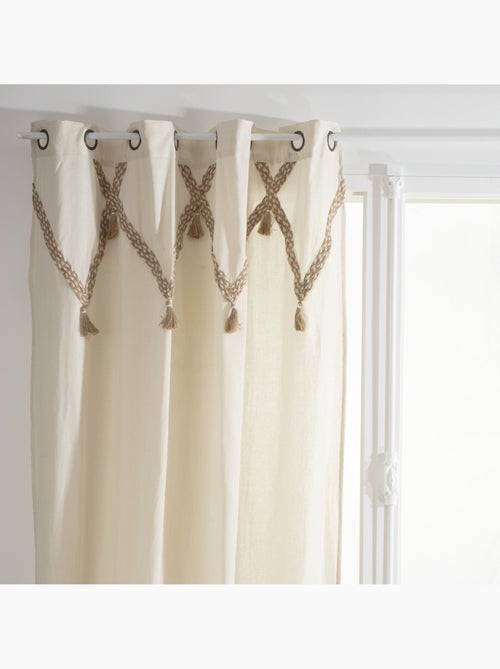 Rideau en coton et jute carmen - Kiabi