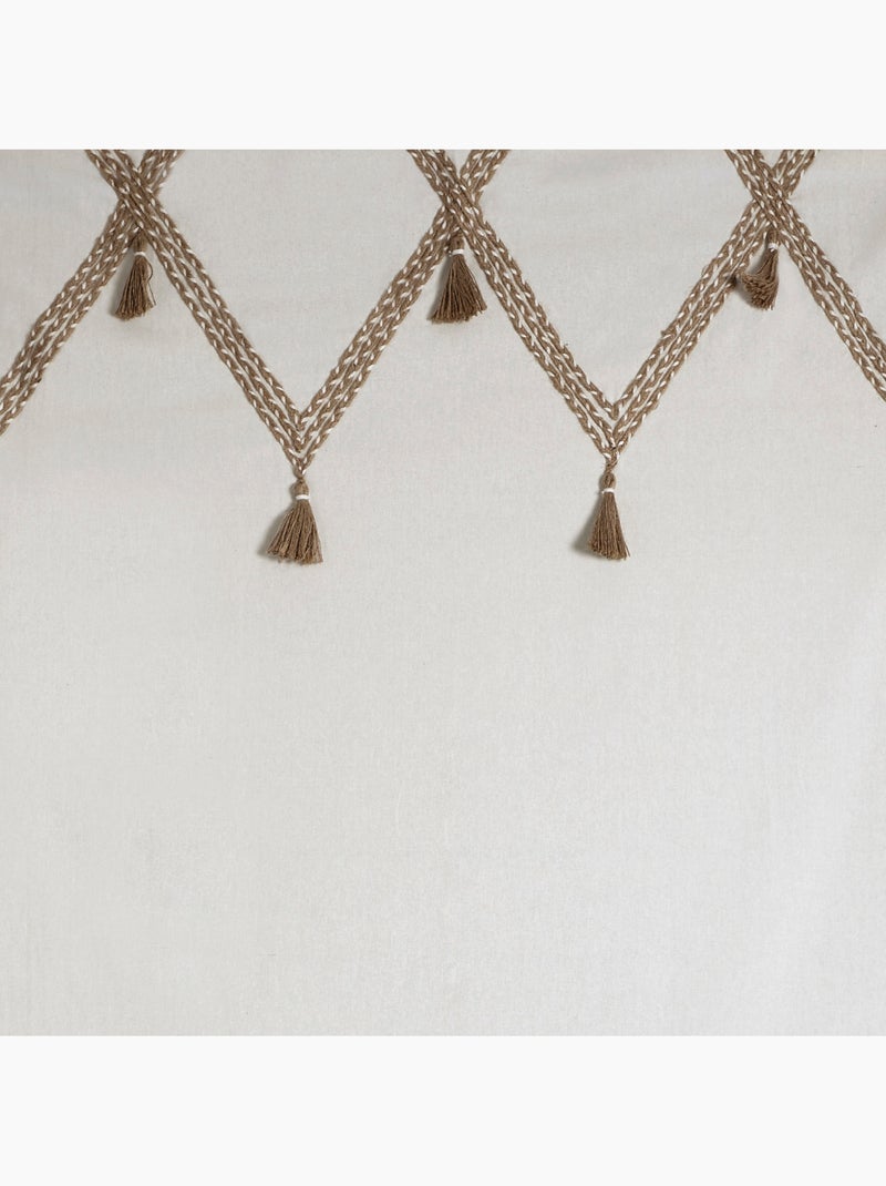 Rideau en coton et jute CARMEN Blanc - Kiabi