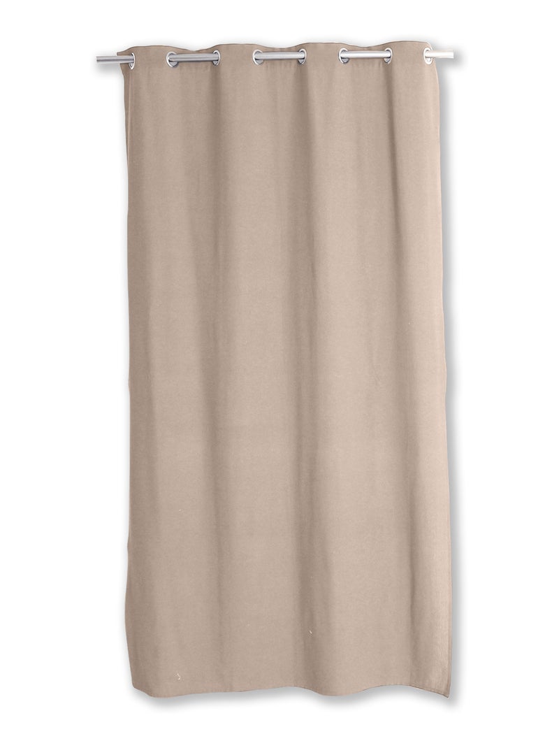 Rideau en coton recyclé  - effet chiné Bois naturel - Kiabi