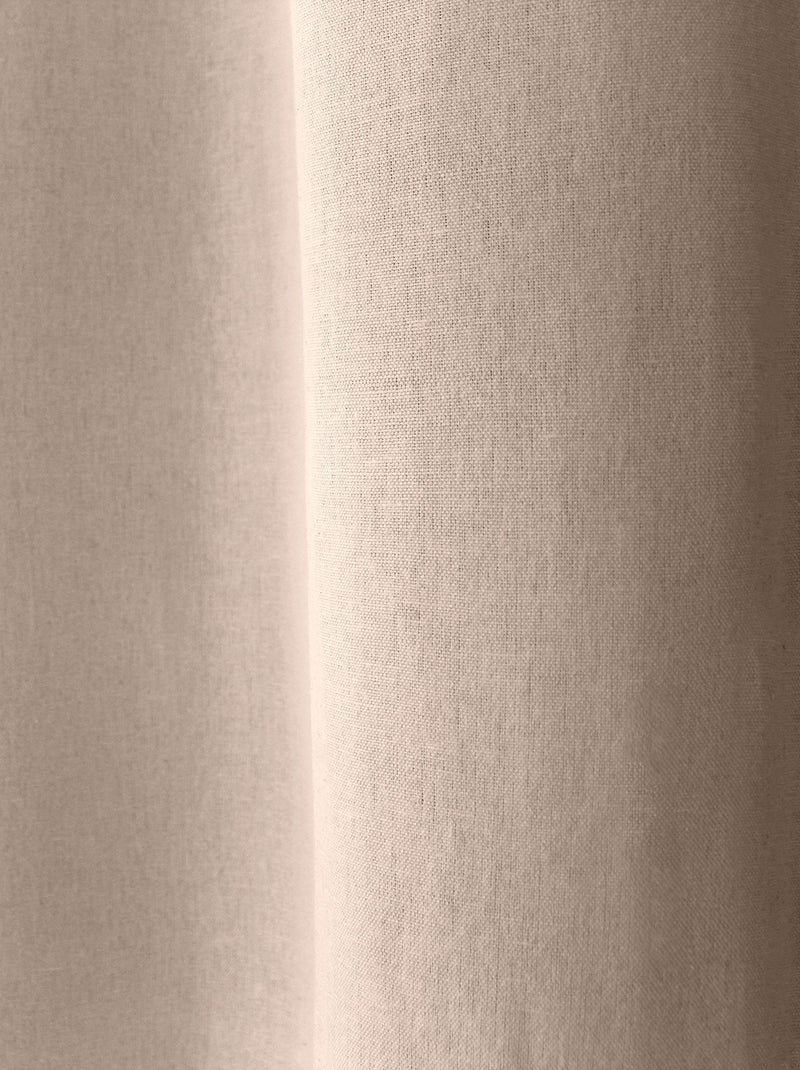 Rideau en coton recyclé  - effet chiné Bois naturel - Kiabi
