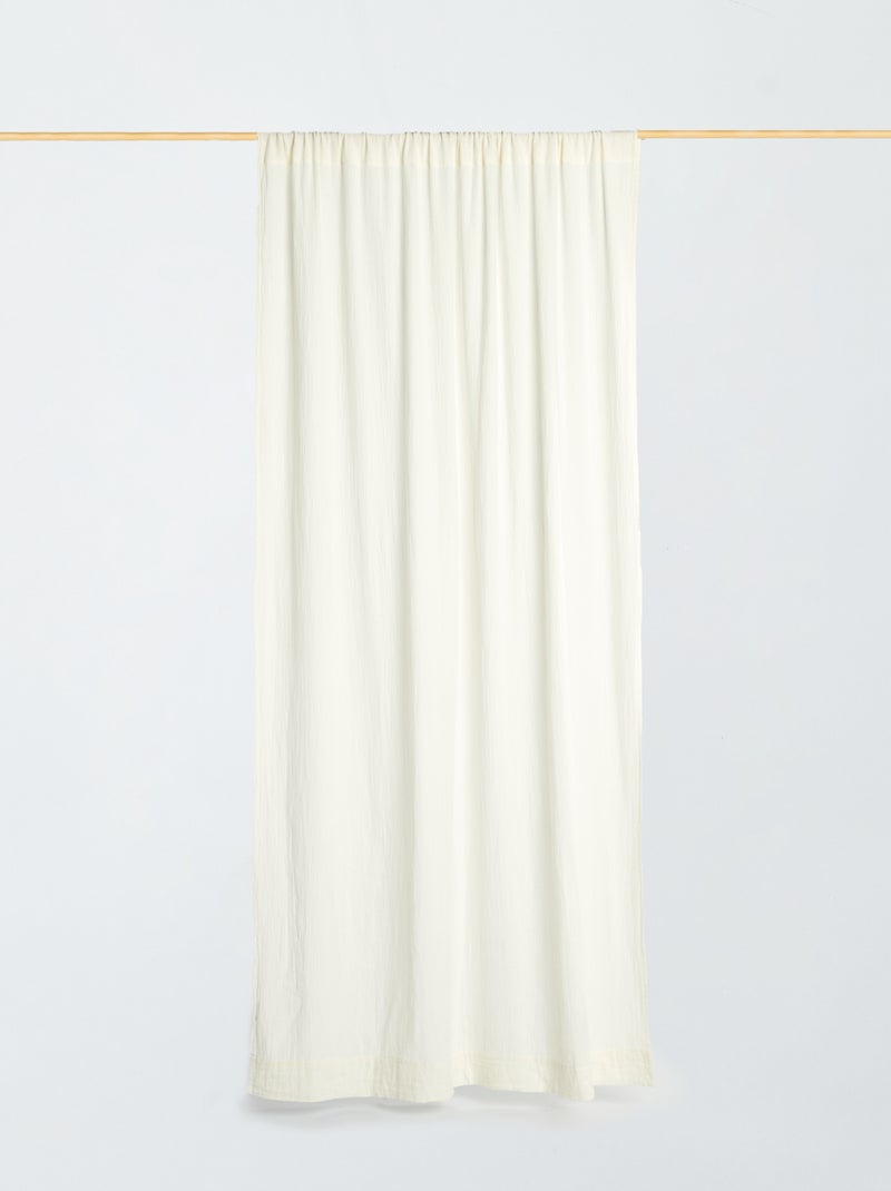 Rideau en gaze de coton BLANC - Kiabi