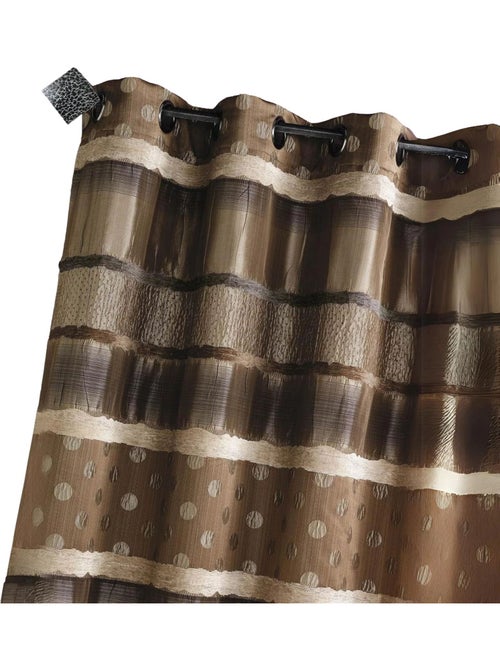 Rideau en jacquard à pois et rayures - Kiabi