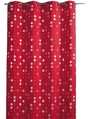 Rideau en jacquard froissé motifs de ronds