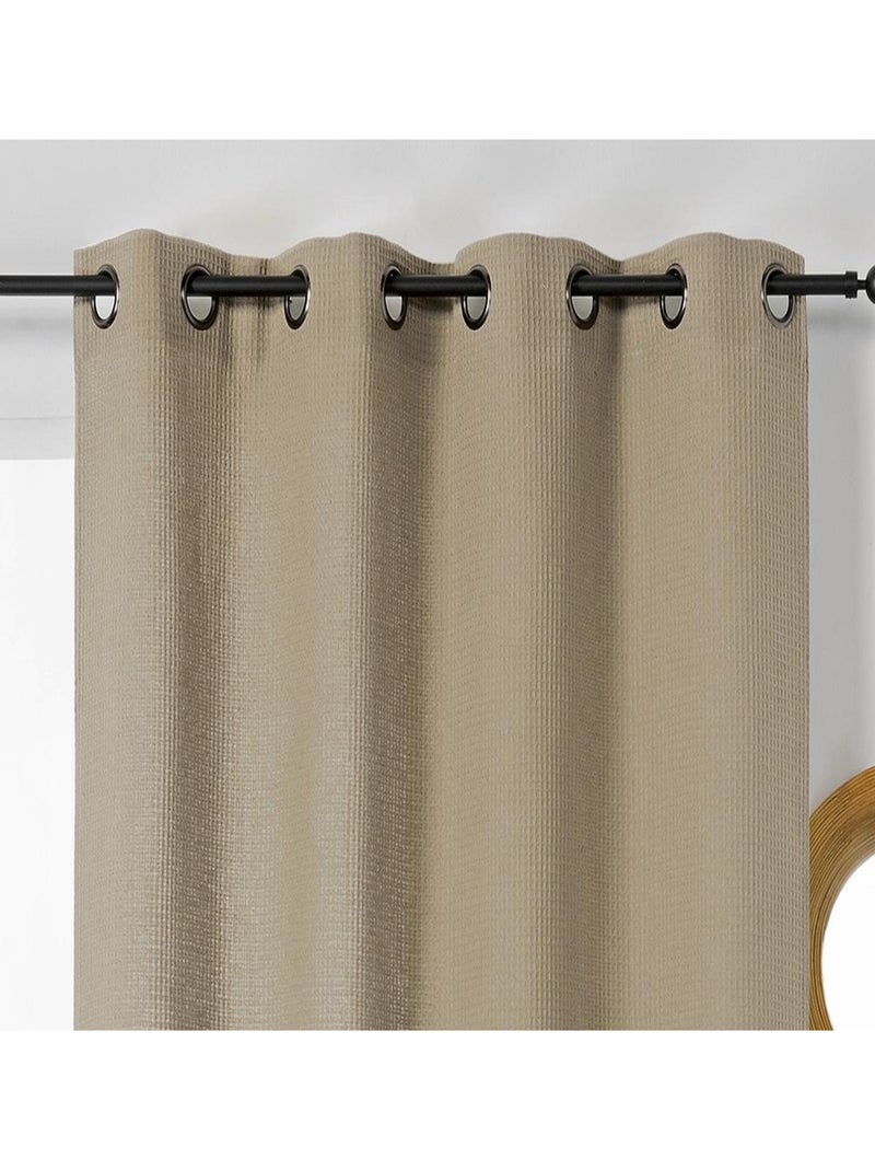 Rideau en nid d'abeille Taupe - Kiabi