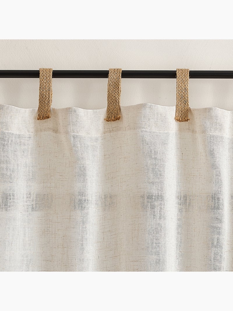 Rideau en tissu polylin à pattes en jute Beige clair - Kiabi