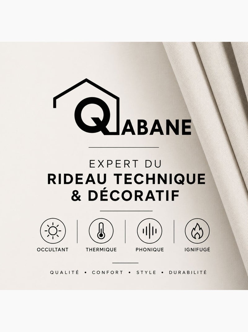 Rideau en velours feutré uni Blanc - Kiabi