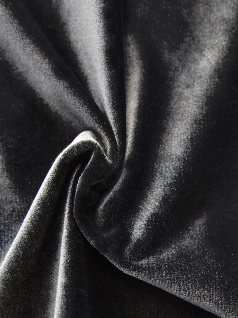 Rideau en velours feutré uni Noir - Kiabi