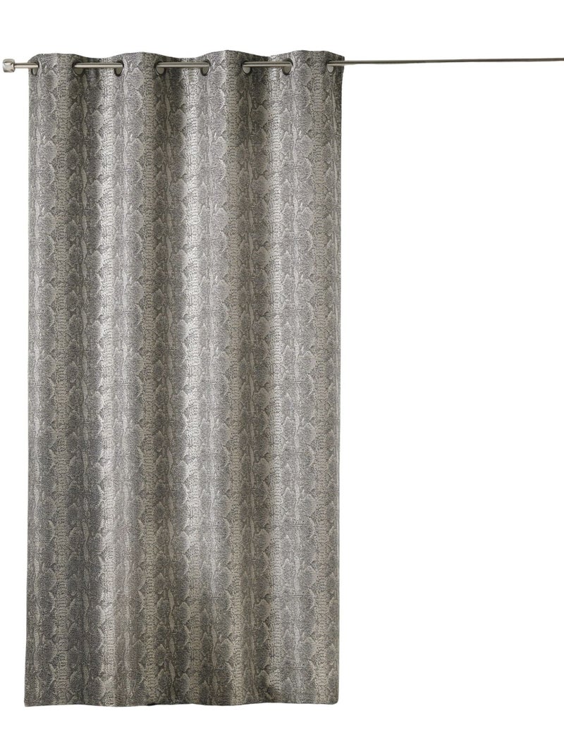 Rideau épais en jacquard  -  - effet serpent Gris clair - Kiabi