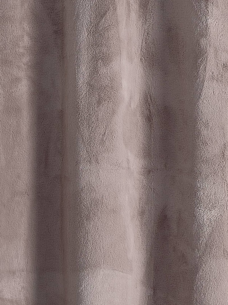 Rideau épais imitation fourrure polaire Taupe - Kiabi