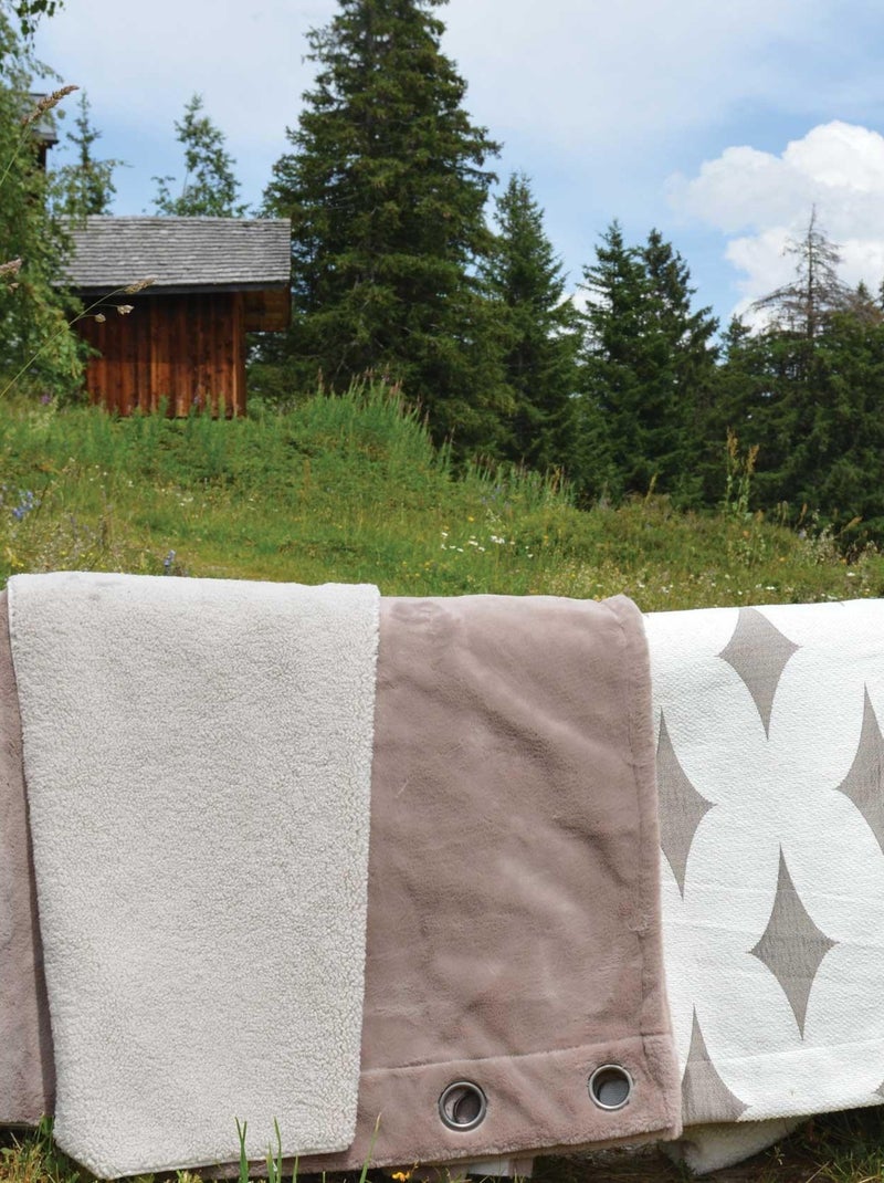 Rideau épais imitation fourrure polaire Taupe - Kiabi