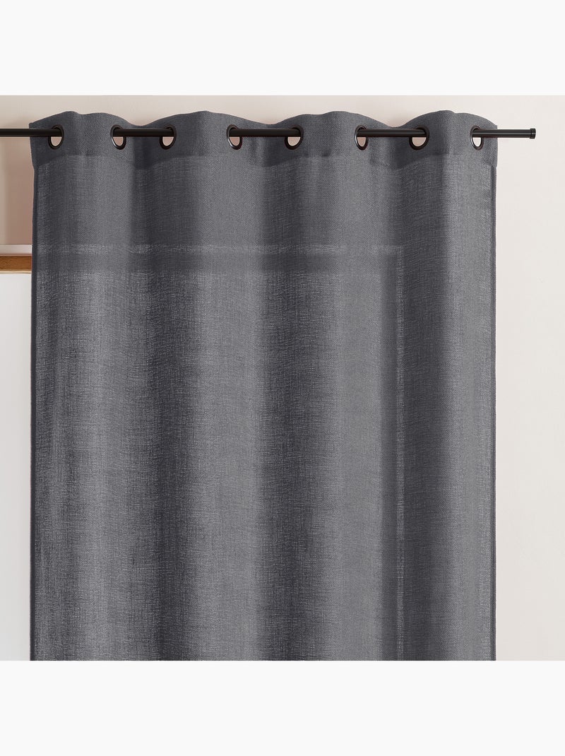 Rideau fils épais et flammés style naturel Gris - Kiabi