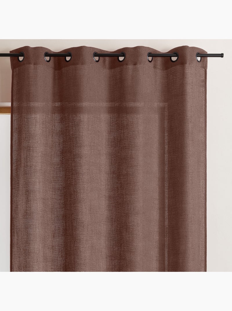Rideau fils épais et flammés style naturel Marron - Kiabi