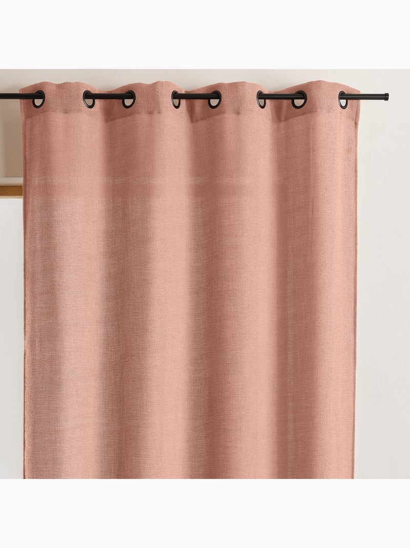 Rideau fils épais et flammés style naturel Vieux rose - Kiabi