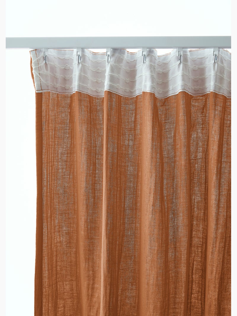 Rideau galon fronceur – double gaze de coton gaïa Abricot - Kiabi