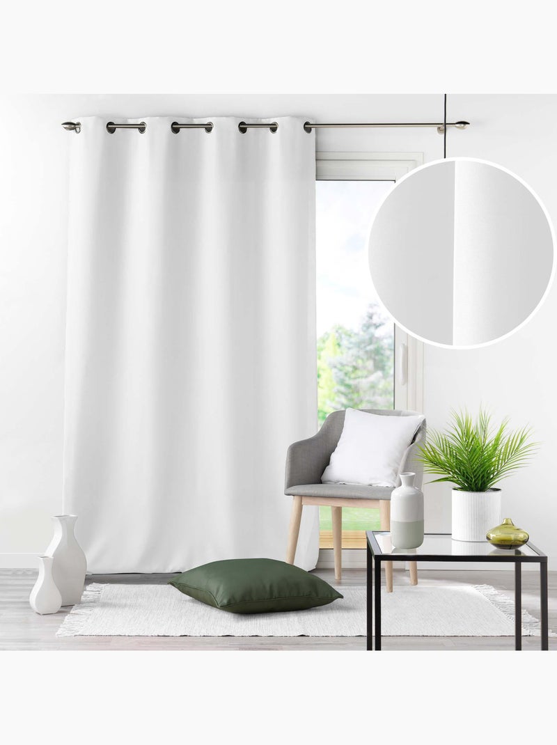Rideau grande hauteur à œillets – polyester uni essentiel Blanc - Kiabi