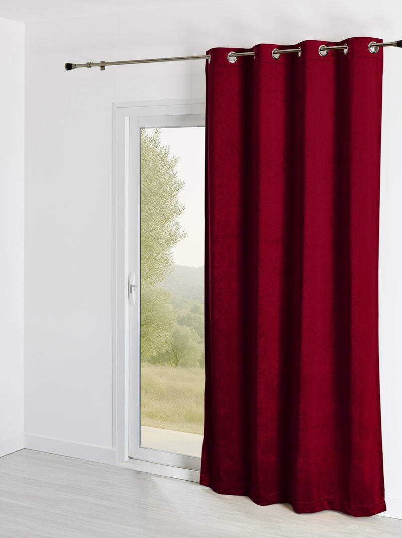 Rideau Ignifugé  M1 en velours premium Bordeaux - Kiabi
