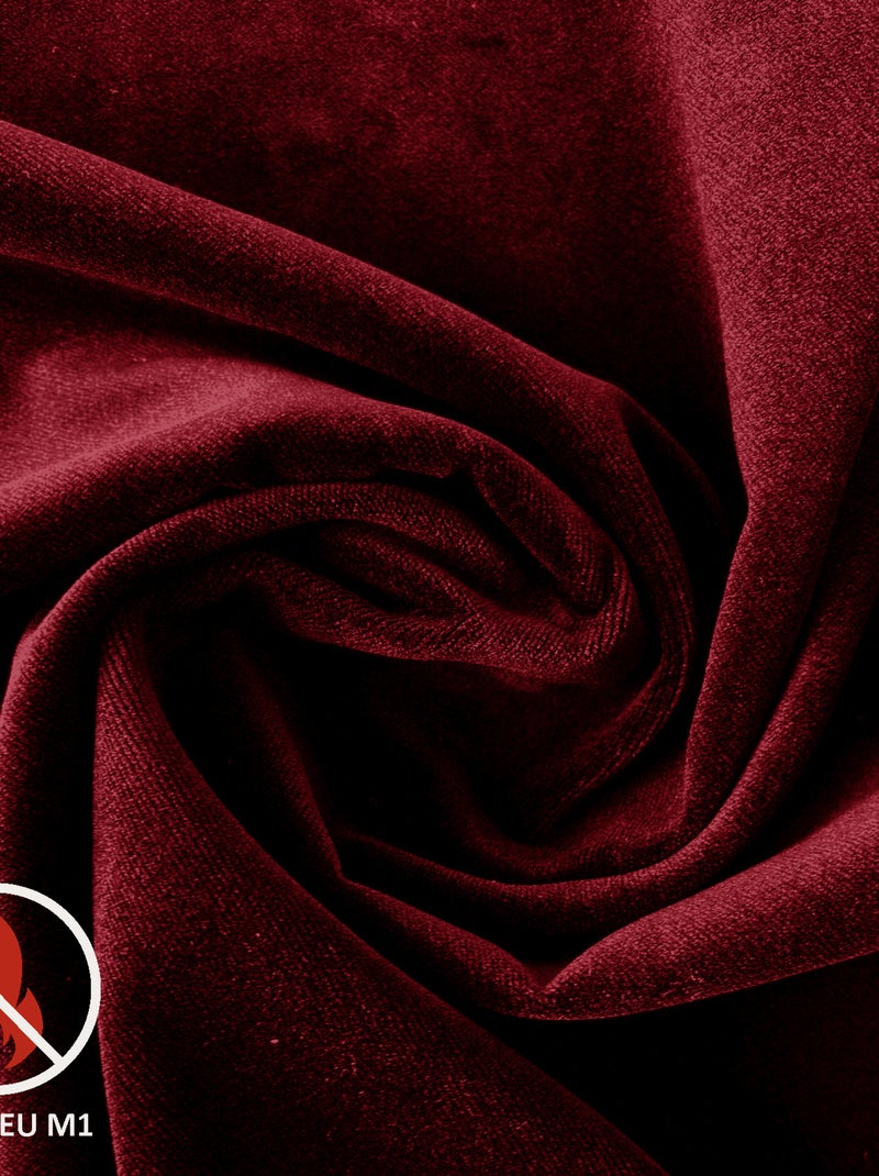 Rideau Ignifugé  M1 en velours premium Bordeaux - Kiabi