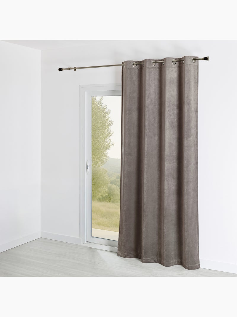 Rideau Ignifugé  M1 en velours premium Gris - Kiabi