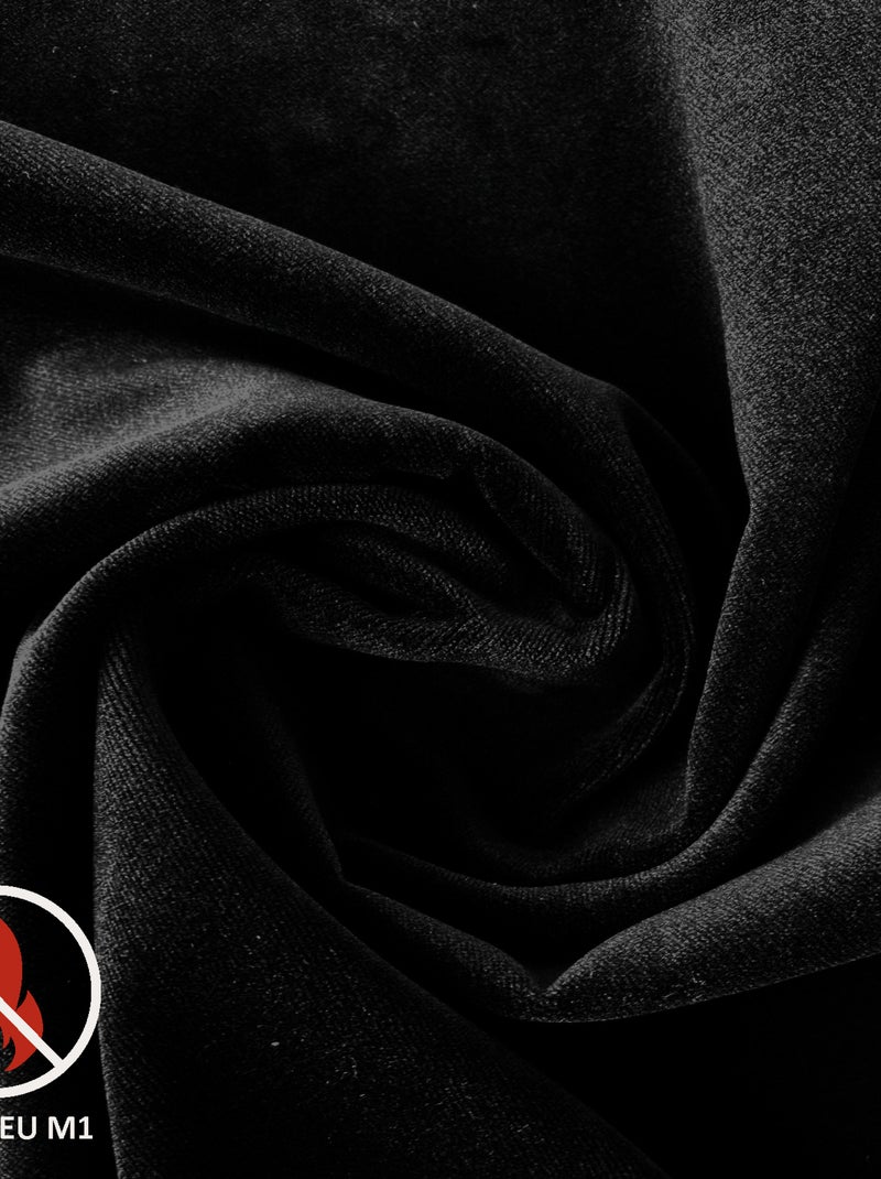 Rideau ignifugé  m1 en velours premium Noir - Kiabi