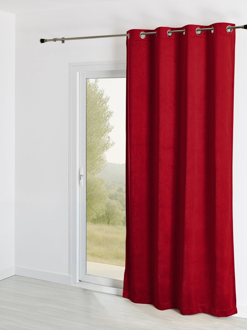Rideau ignifugé  m1 en velours premium Rouge - Kiabi