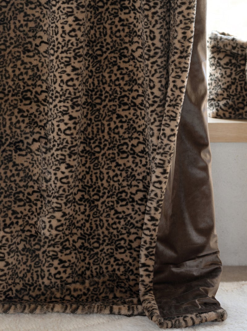 Rideau imitation fourrure léopard Beige - Kiabi
